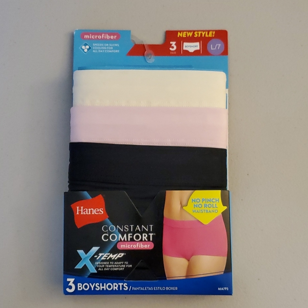 Hanes 3Pack Constant Comfort Microfiber Boyshort